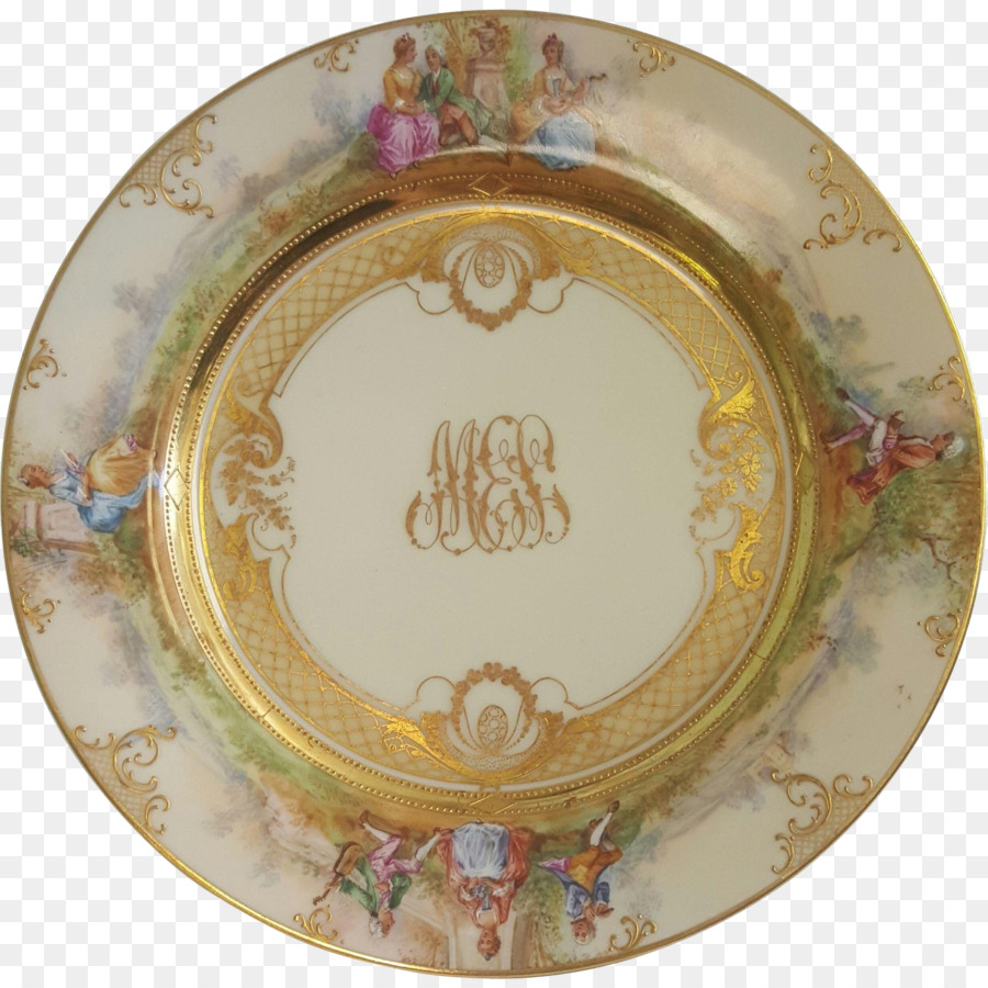 Assiette Décorative Avec Monogramme，Plat PNG