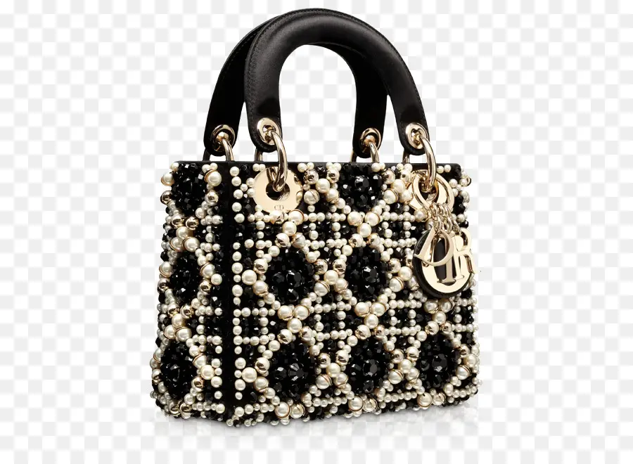 Sac à Main Perlé，Noir PNG