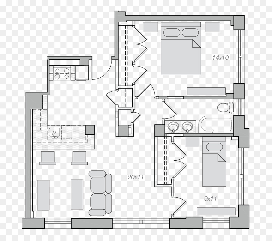 Plan D étage，L Architecture PNG