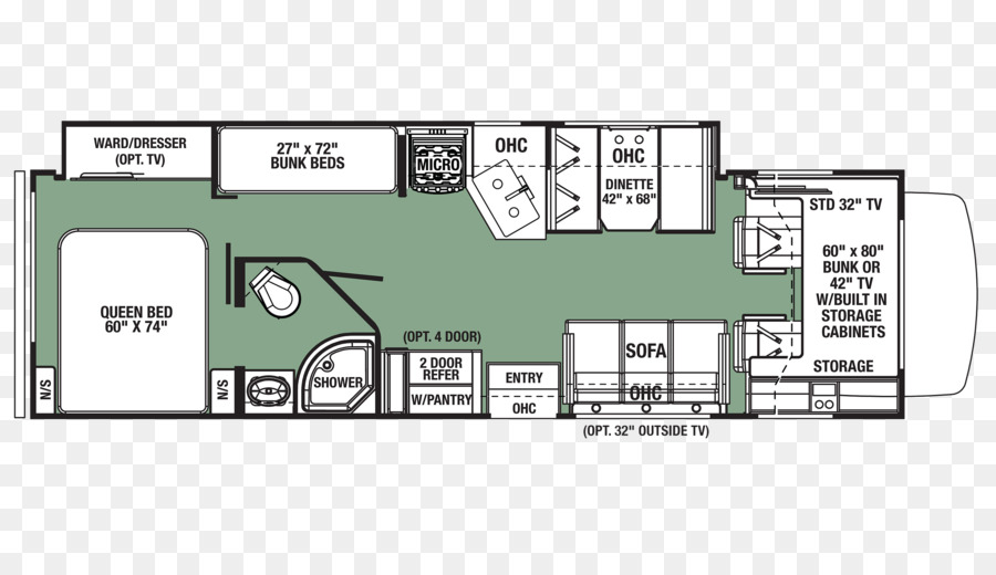 Les Camping Cars，Plan D étage PNG