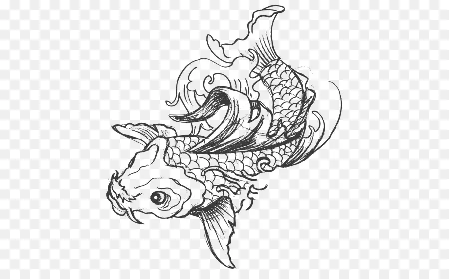 Poisson Koi，Tatouage PNG