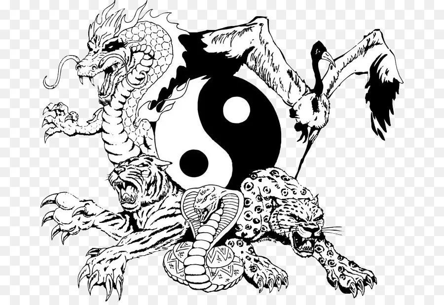 Yin Yang Avec Des Animaux，Yin Yang PNG