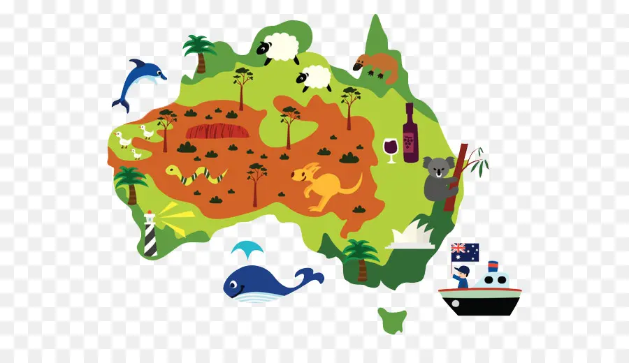 Carte De L'australie，Animaux PNG