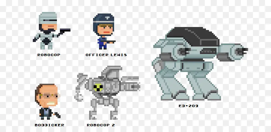 Personnages De Pixel Art，Robocop PNG