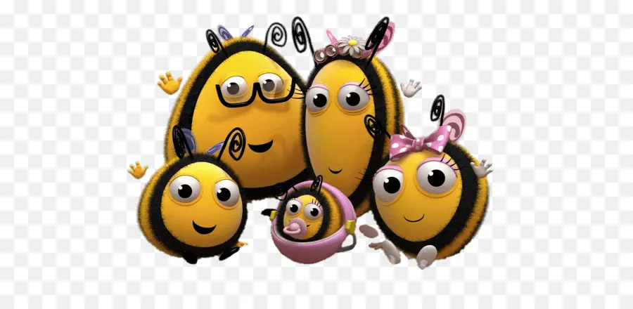 Famille D'abeilles，Dessin Animé PNG