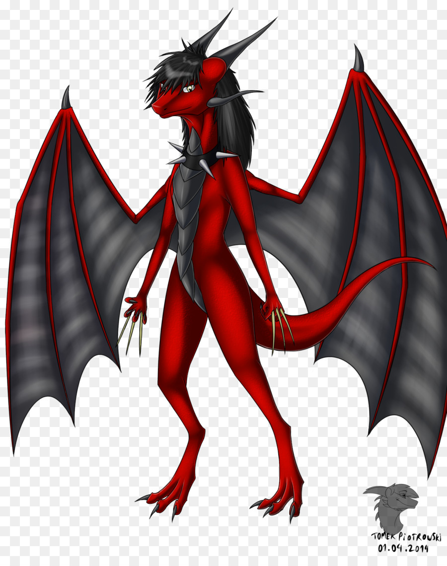 Dragon Noir，Accents Rouges PNG