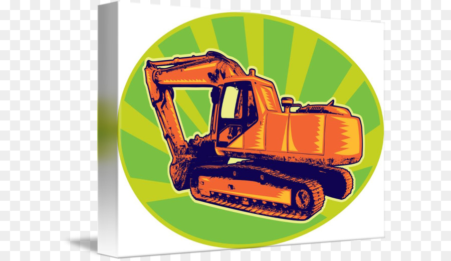 Excavatrice Orange，Machinerie Lourde PNG