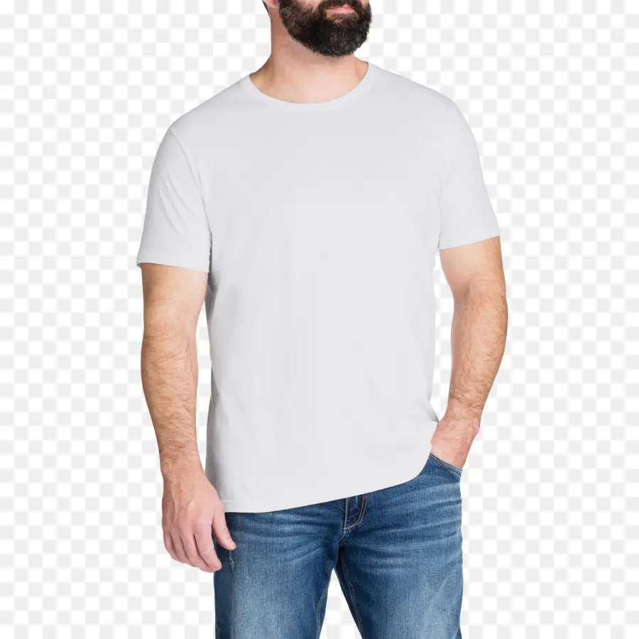 Homme En T Shirt Blanc，Jeans PNG