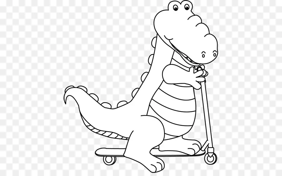 Crocodile En Scooter，Animal PNG