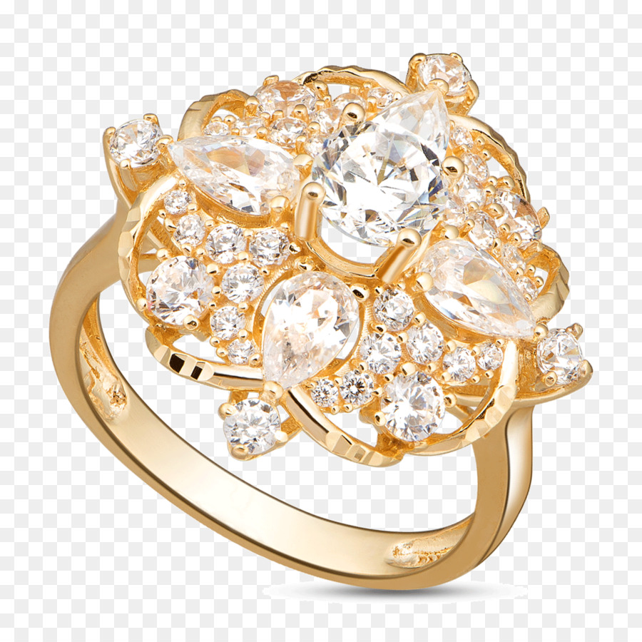 Bague En Or，Diamant PNG