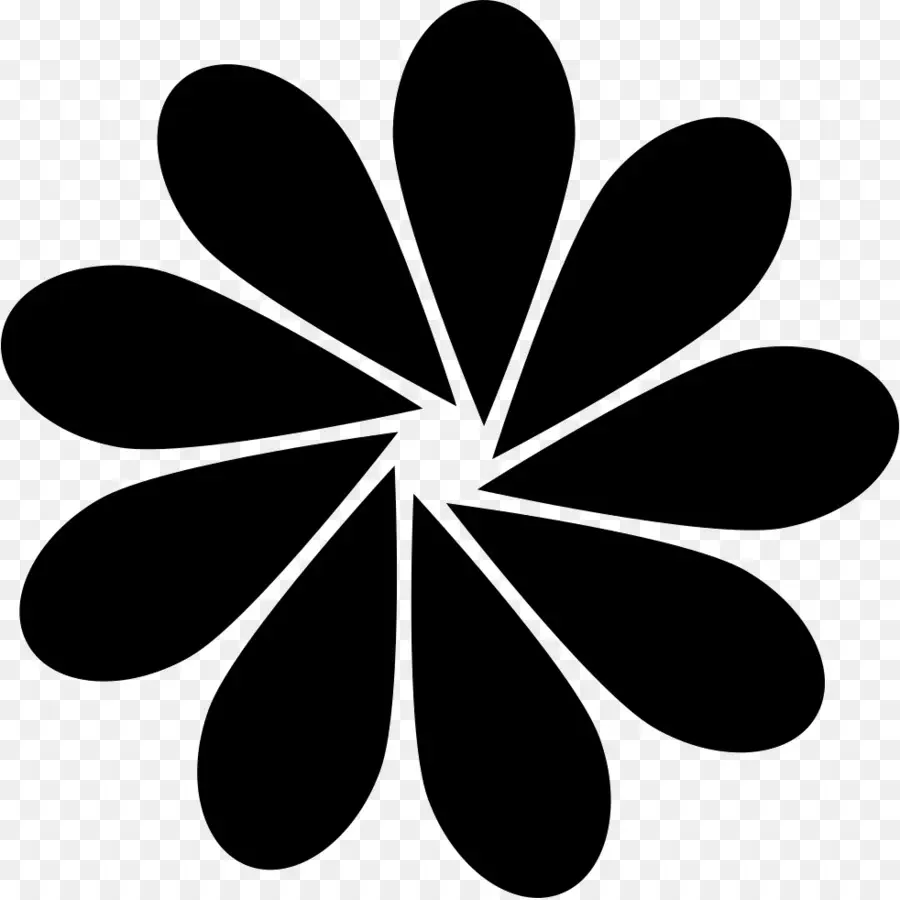 Fleur Silhouette，Noir PNG