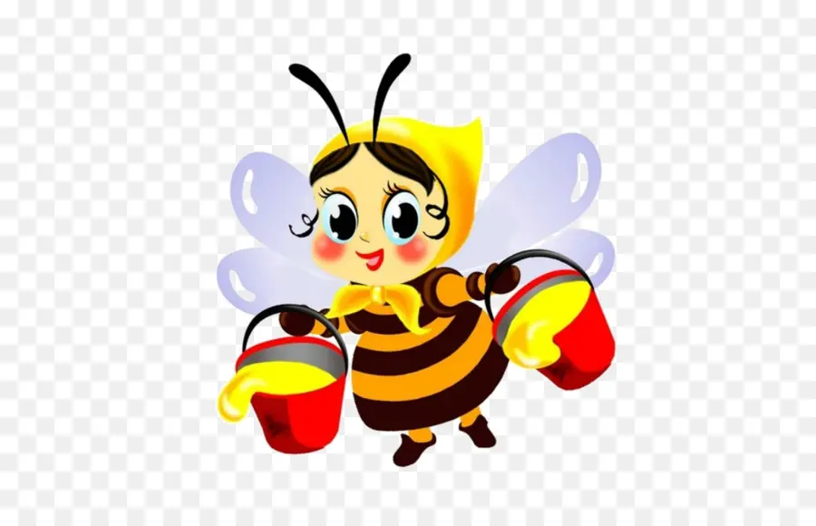 Abeille Avec Des Seaux，Chéri PNG