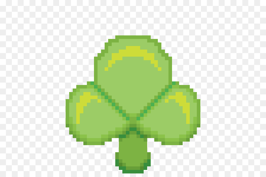 Trèfle Pixel，Vert PNG