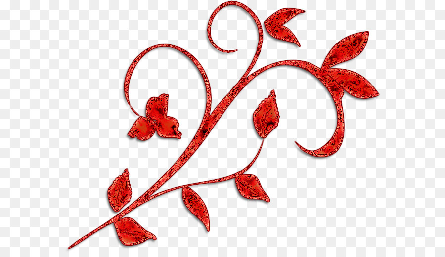 Motif Floral Rouge，Feuilles PNG