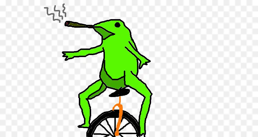 Grenouille Sur Monocycle，Vert PNG