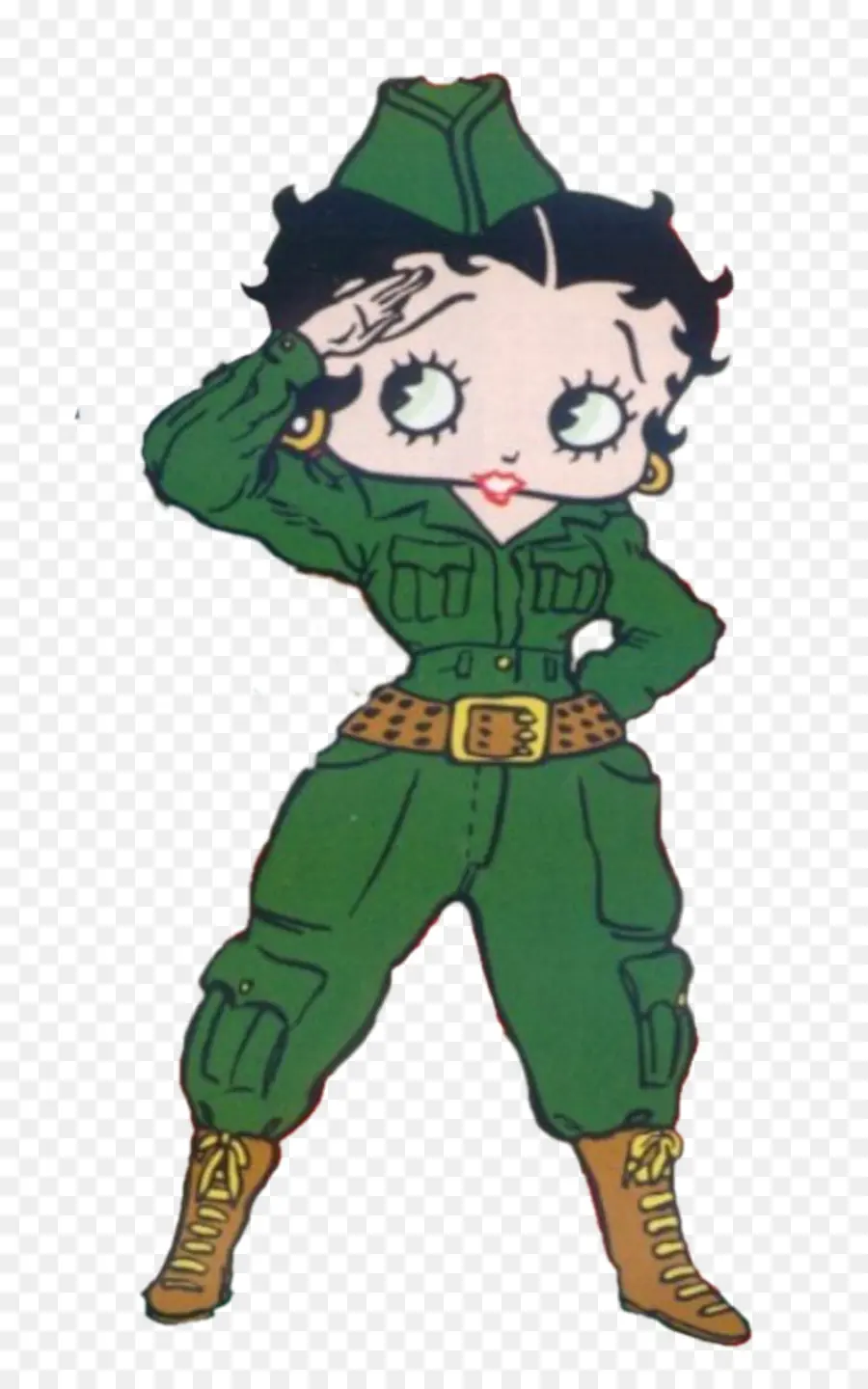 Personnage De Dessin Animé En Uniforme Militaire，Saluer PNG