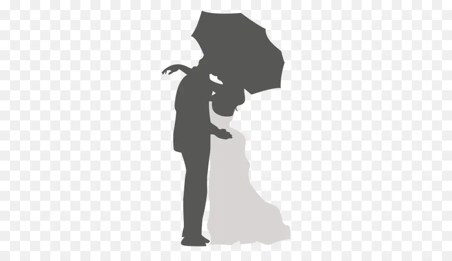 Silhouette Couple，Parapluie PNG