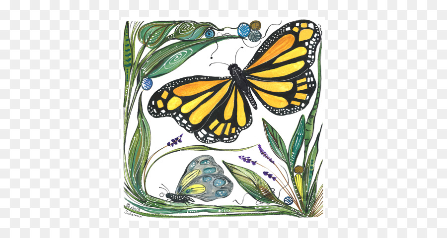 Papillon Monarque，Textile PNG