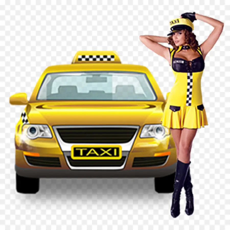 Taxi Et Femme，Voiture PNG