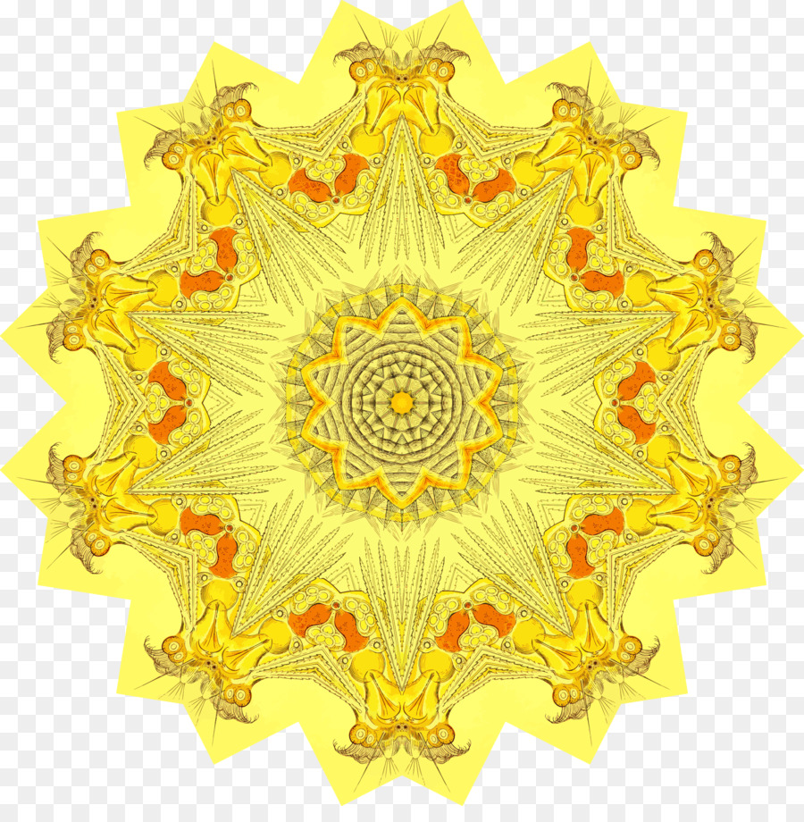 Mandala Jaune，Modèle PNG