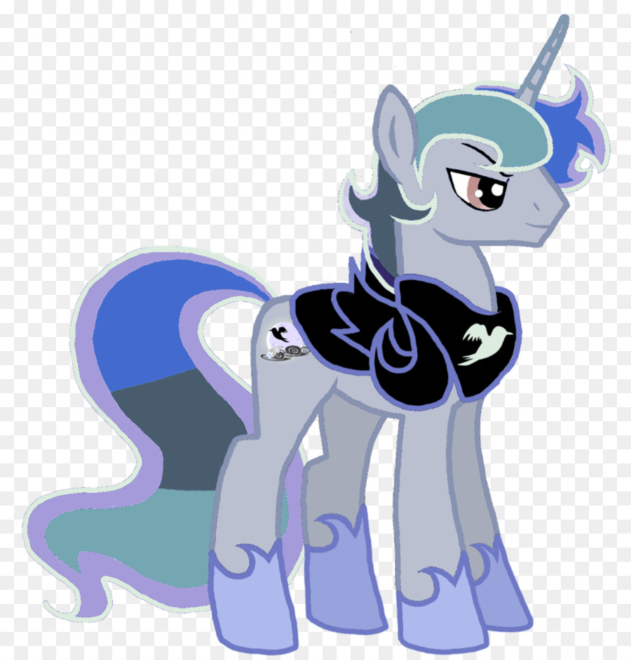 Poney Bleu，Crinière Violette PNG