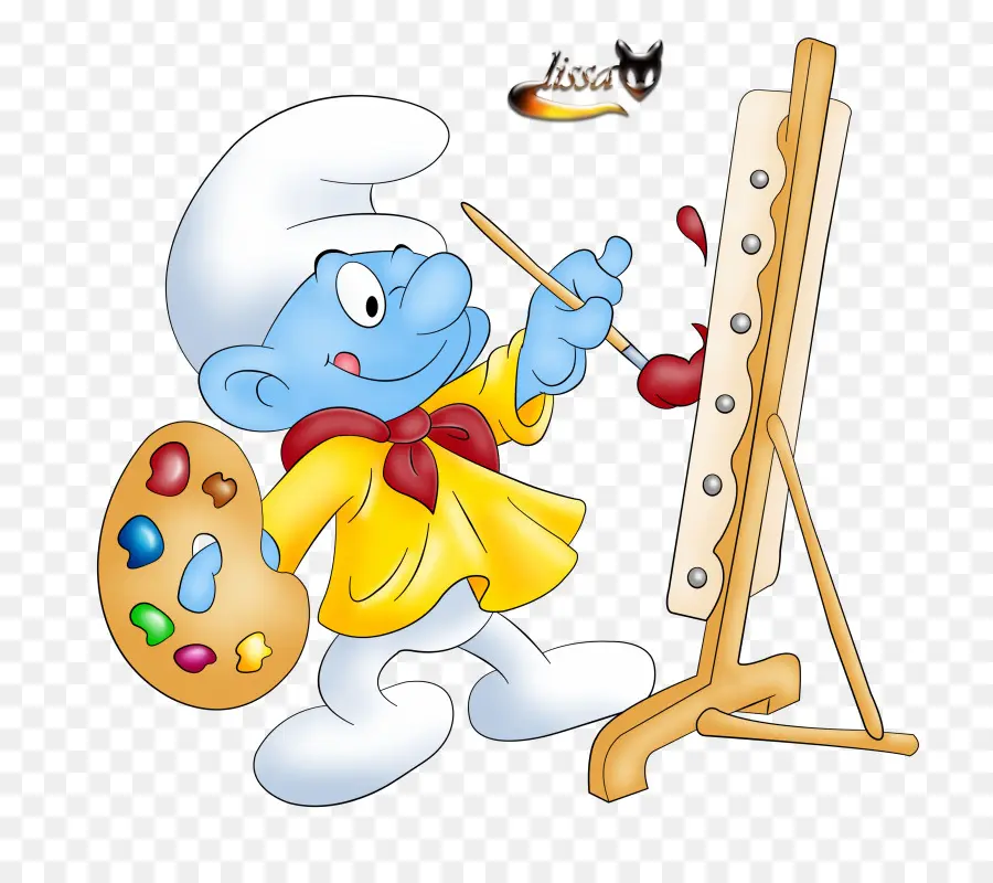 Peintre De Dessin Animé Bleu，Palette PNG