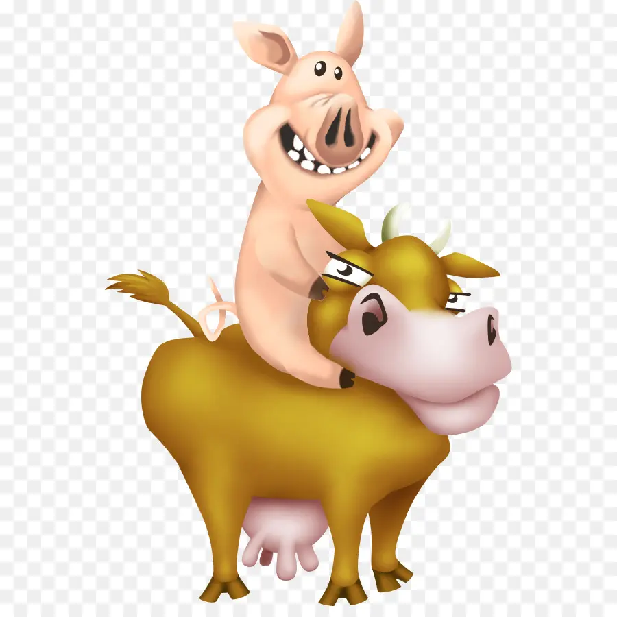 Cochon Et Vache De Dessin Animé，Cochon PNG