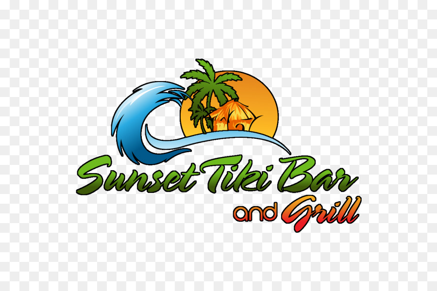 Logo Du Bar Tiki Au Coucher Du Soleil，Restaurant PNG