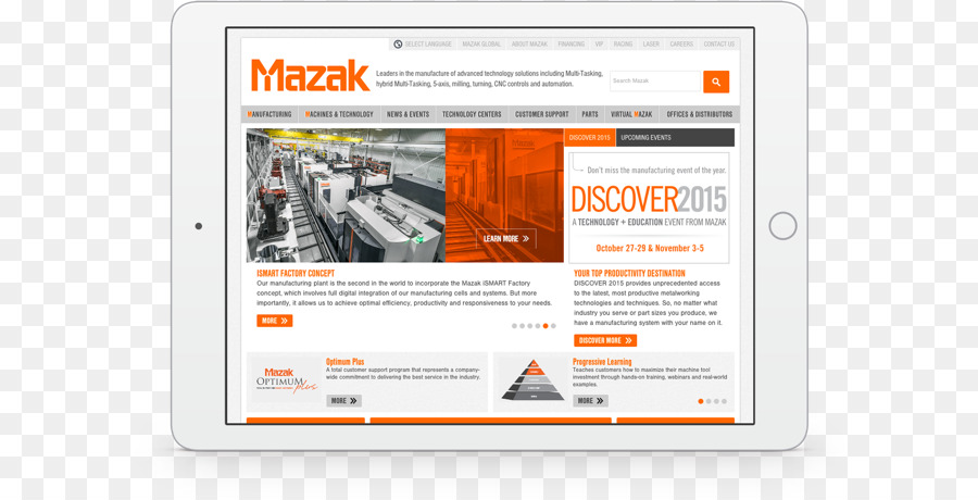 Page Web，Yamazaki Mazak Corporation PNG