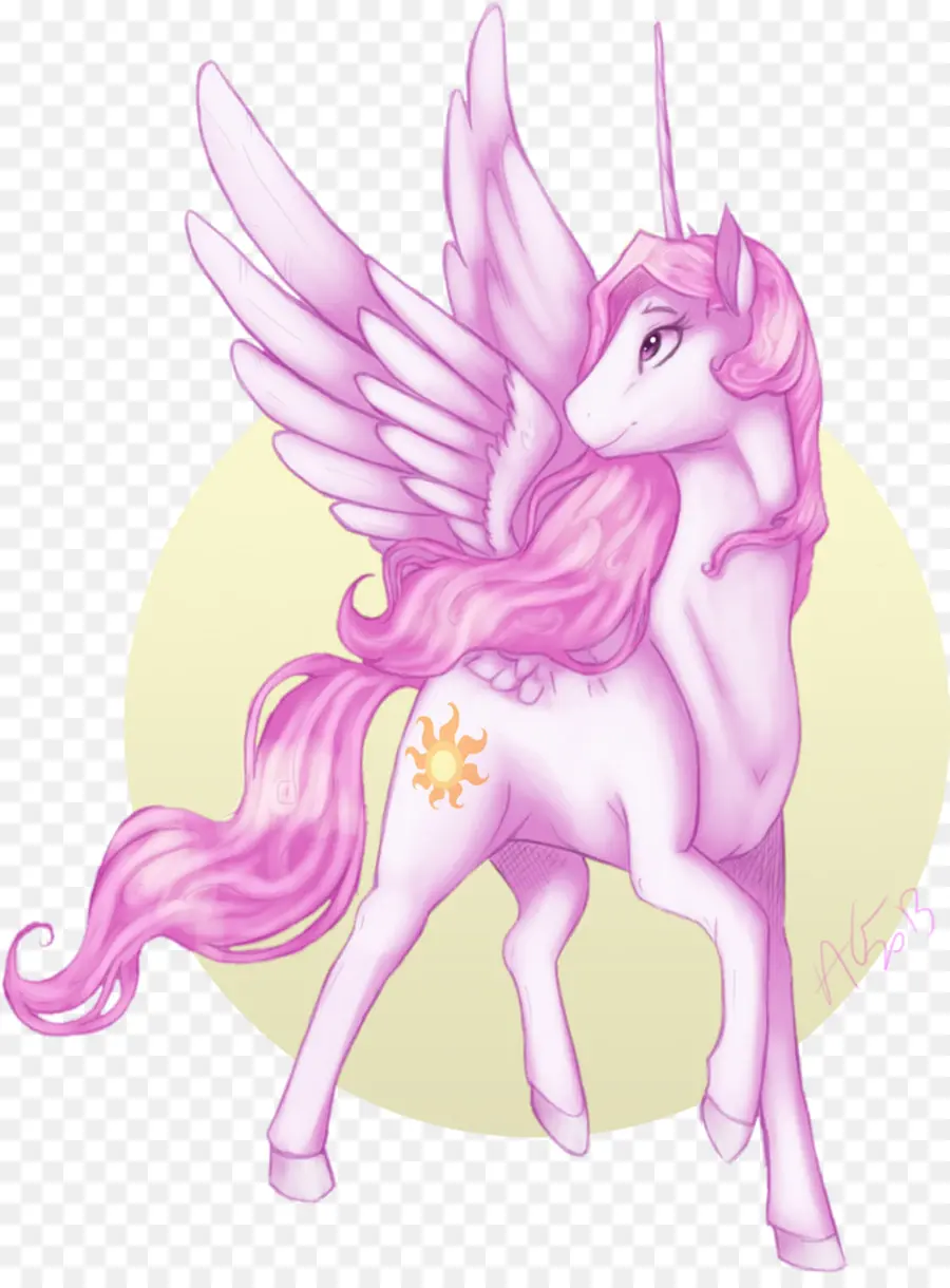 Licorne Rose，Ailes PNG