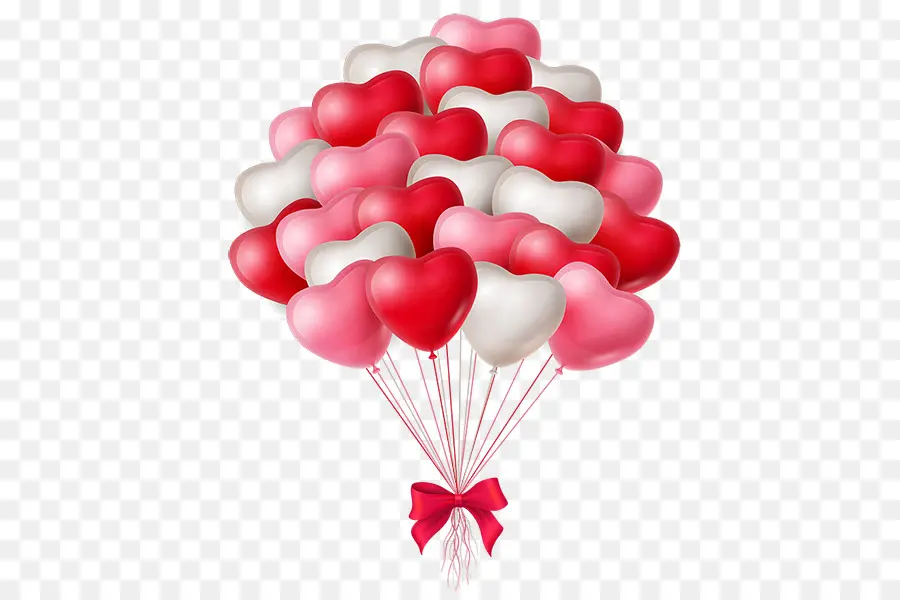 Ballons Coeur，Coffret Cadeau PNG