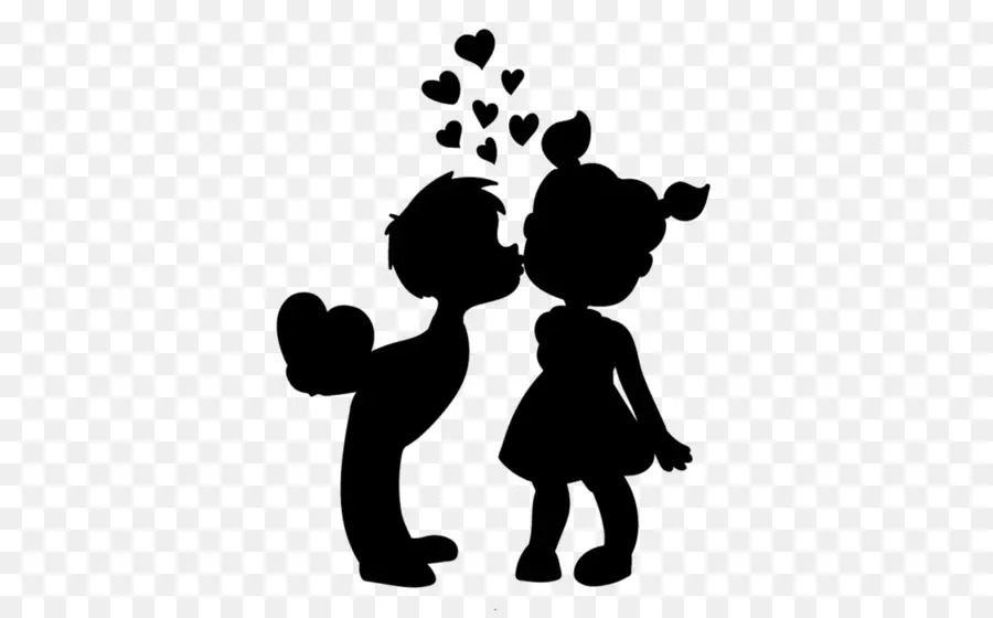 Couple Silhouette，Baiser PNG