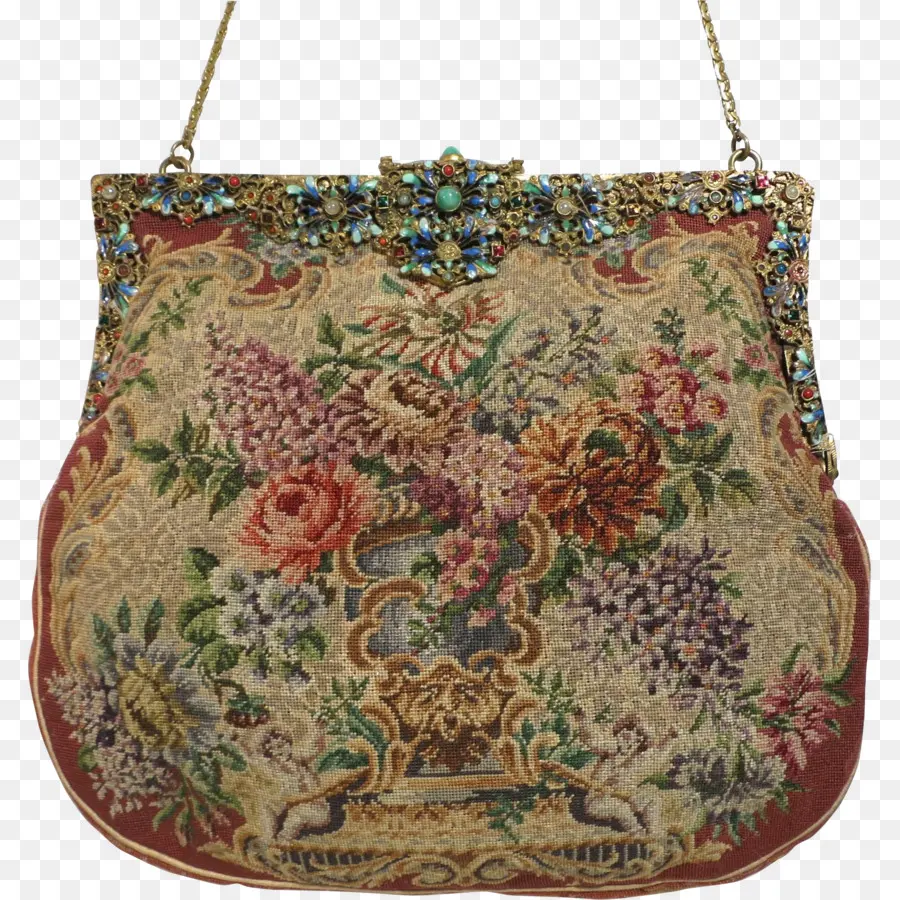 Sac à Main Vintage，Floral PNG