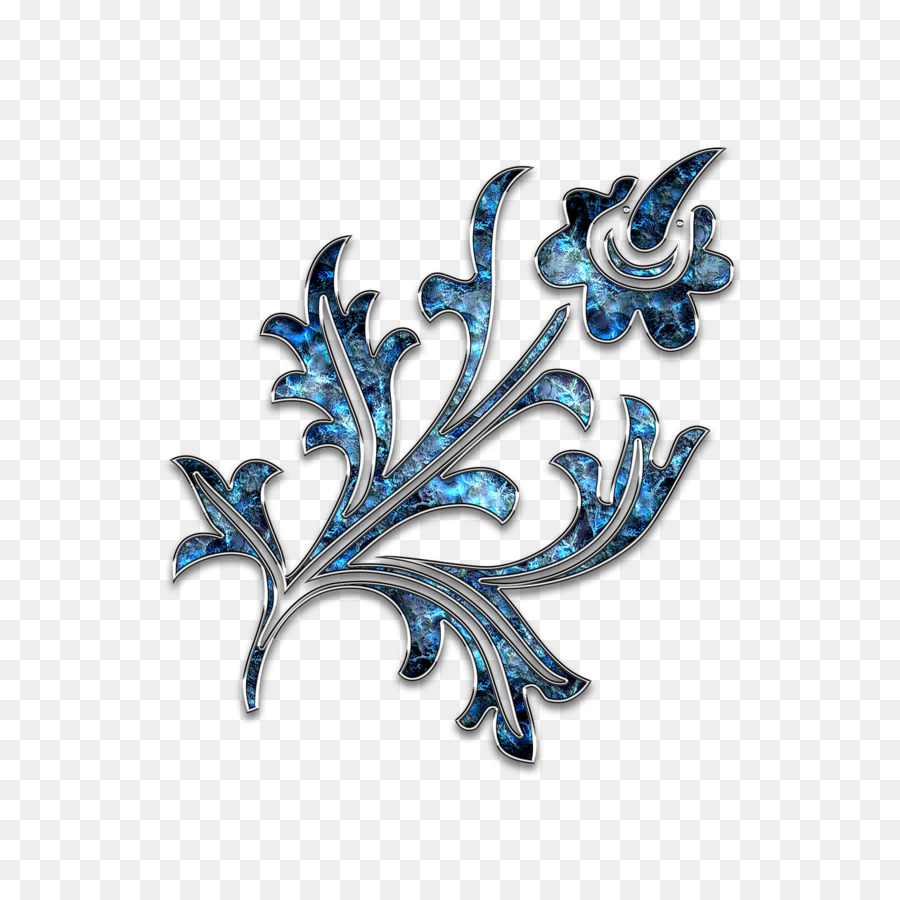 Motif Floral Bleu，Décoration PNG