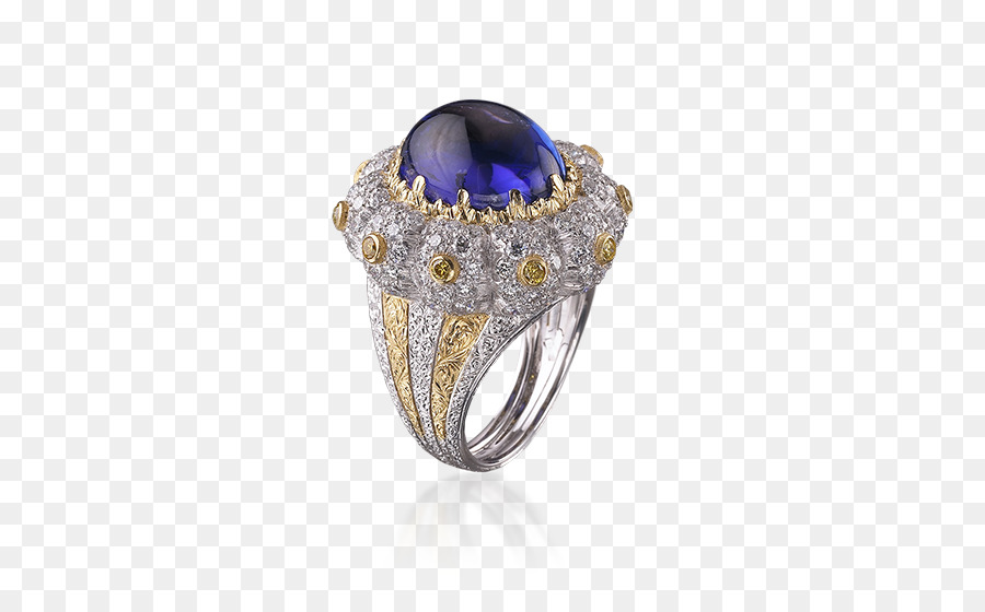 Bague Avec Pierres Précieuses Bleues，Gemme PNG