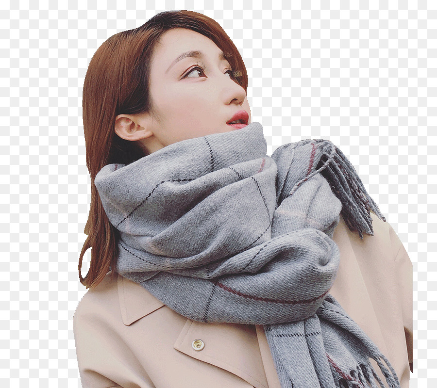 Femme Avec Un Foulard，Hiver PNG