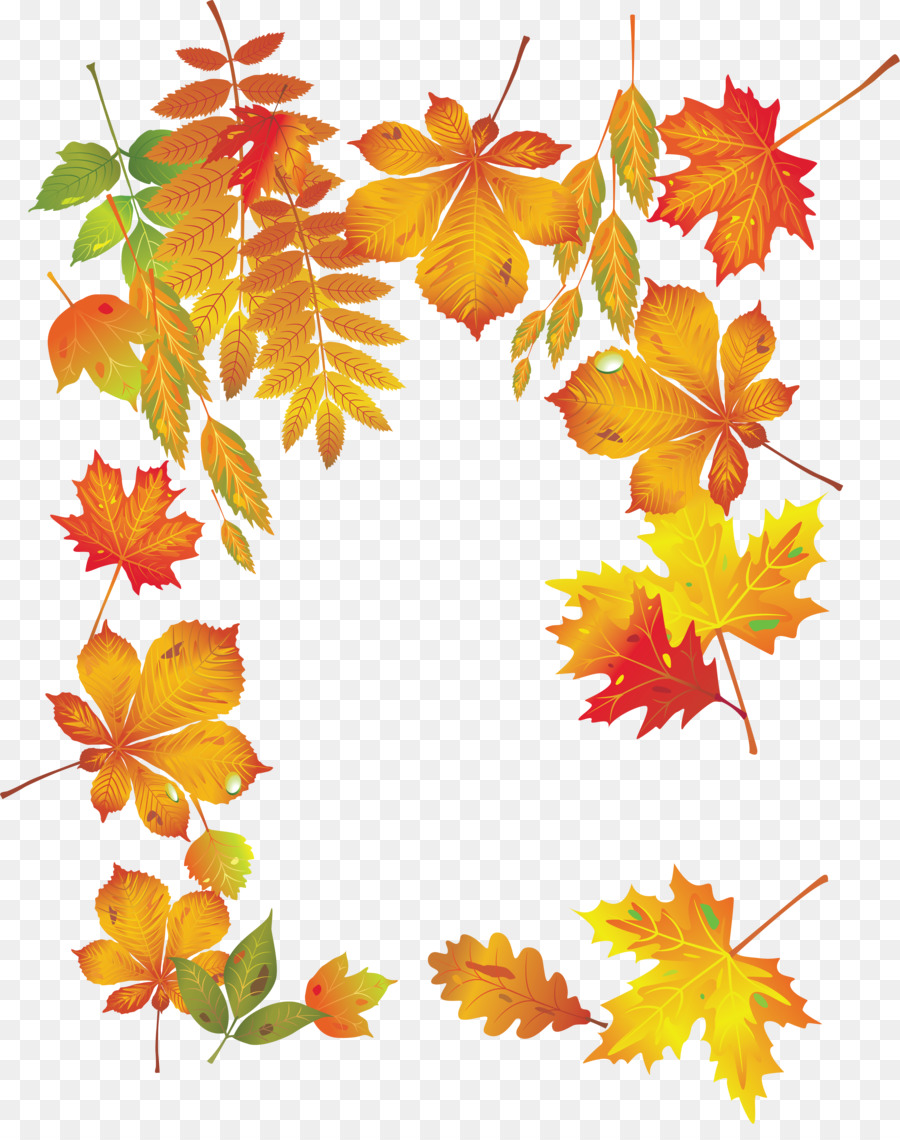 Cadre De Feuilles D'automne，Automne PNG