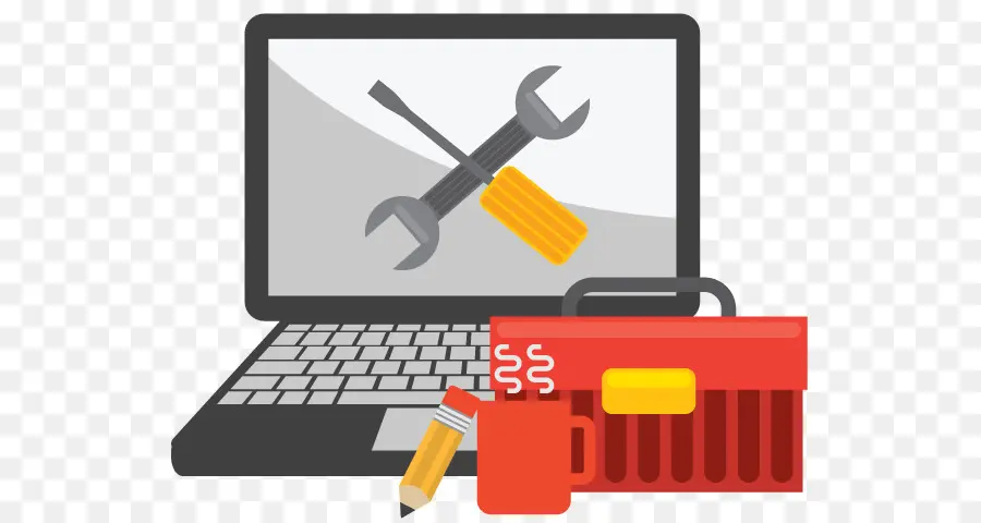 Ordinateur Portable Avec Outils，Réparation PNG