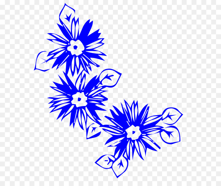 Croquis De Fleur Bleue，Esquisser PNG