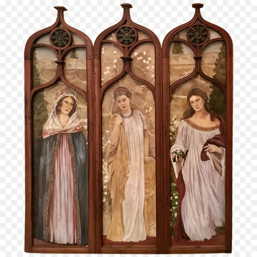 Peintures Médiévales，Triptyque PNG