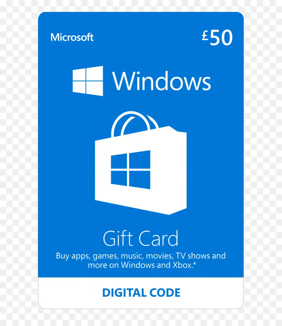 Carte Cadeau Windows，Microsoft PNG