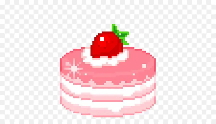 Gâteau Pixel Art，Rose PNG