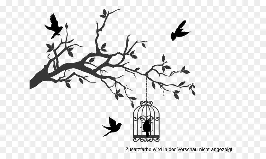 Oiseaux Et Cage，Arbre PNG