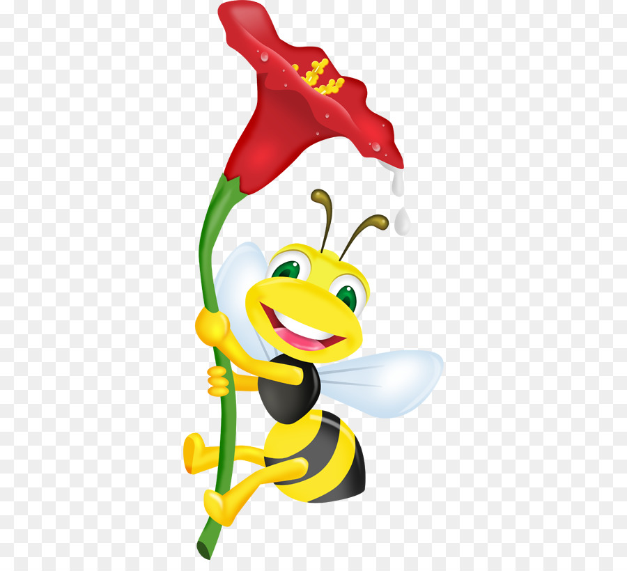 Abeille De Dessin Animé Avec Fleur，Abeille PNG