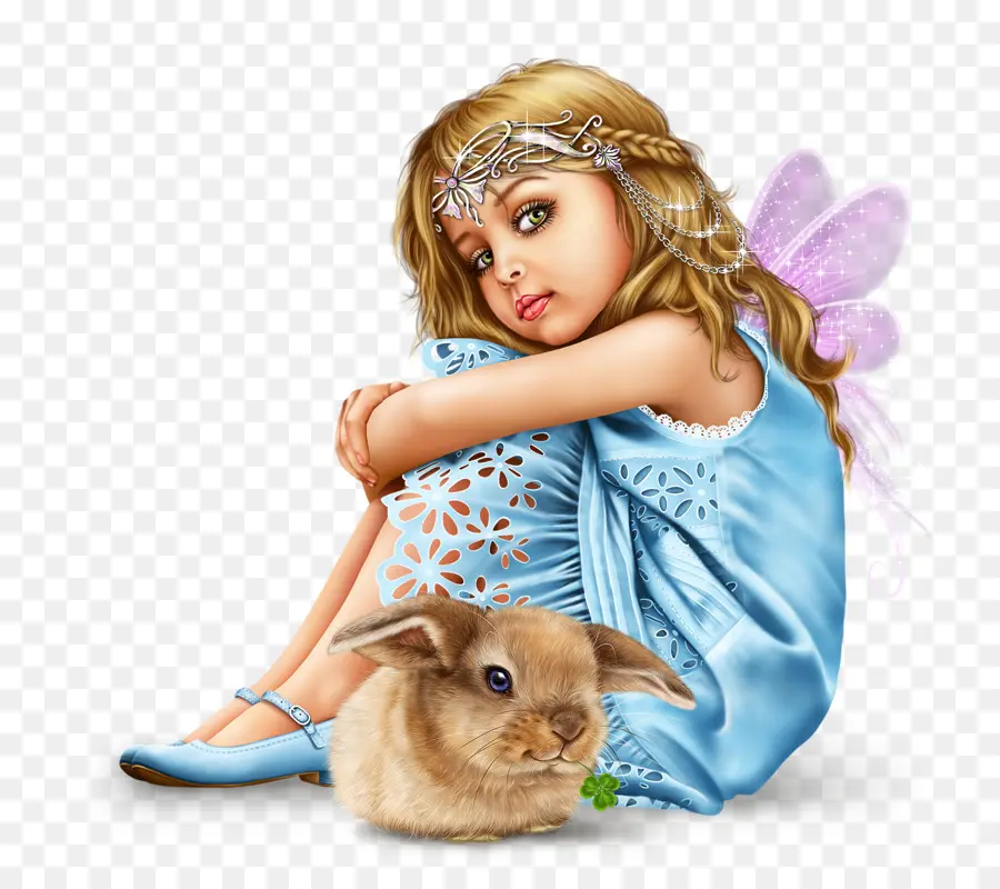 Fée Fille Avec Lapin，Fée PNG