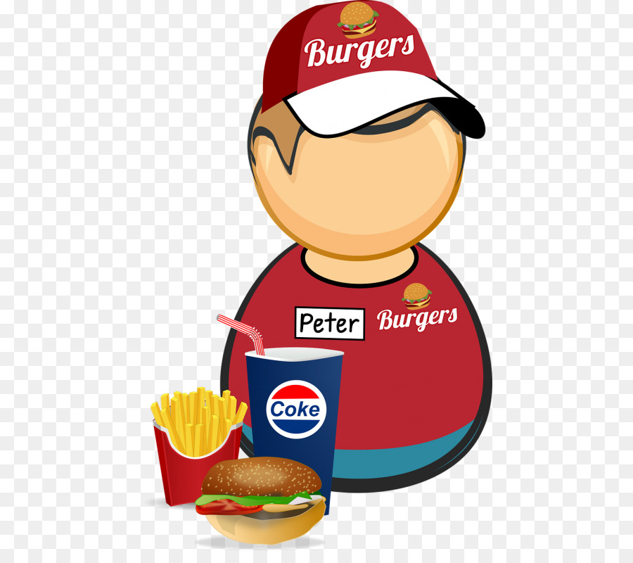 Ouvrier De Restauration Rapide，Hamburger PNG