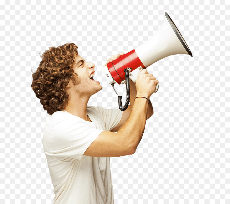 Homme Avec Mégaphone，Cris PNG