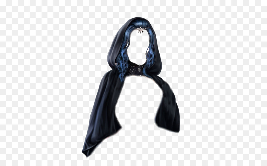 Capuche Noire，Cheveux Bleus PNG