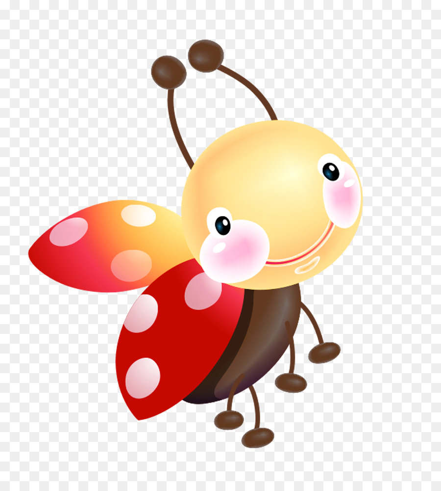 Coccinelle De Dessin Animé Mignon，Souriant PNG