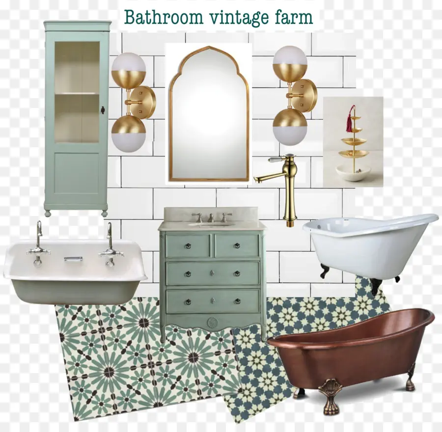 Salle De Bain Vintage，Ferme PNG